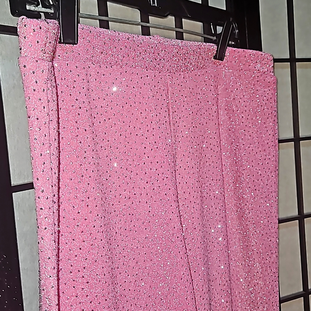 Pink High Rise Flare Pants - Picture 4 of 5